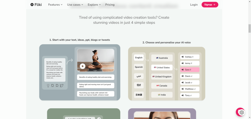 fliki homepage