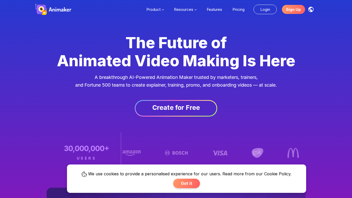 Animaker AI animation and video maker — homepage 2026